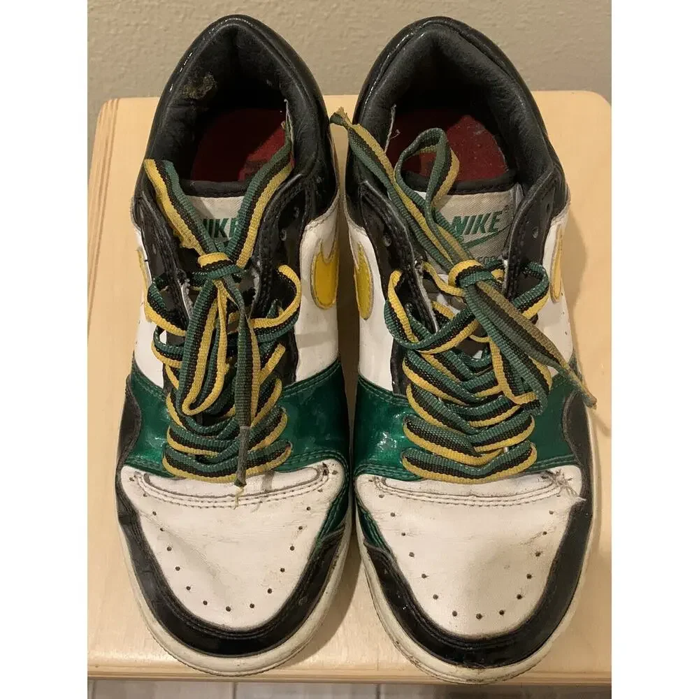 Nike Court Force Womens Green Yellow Jamaica Style Shoes Size 6.5 316399-171